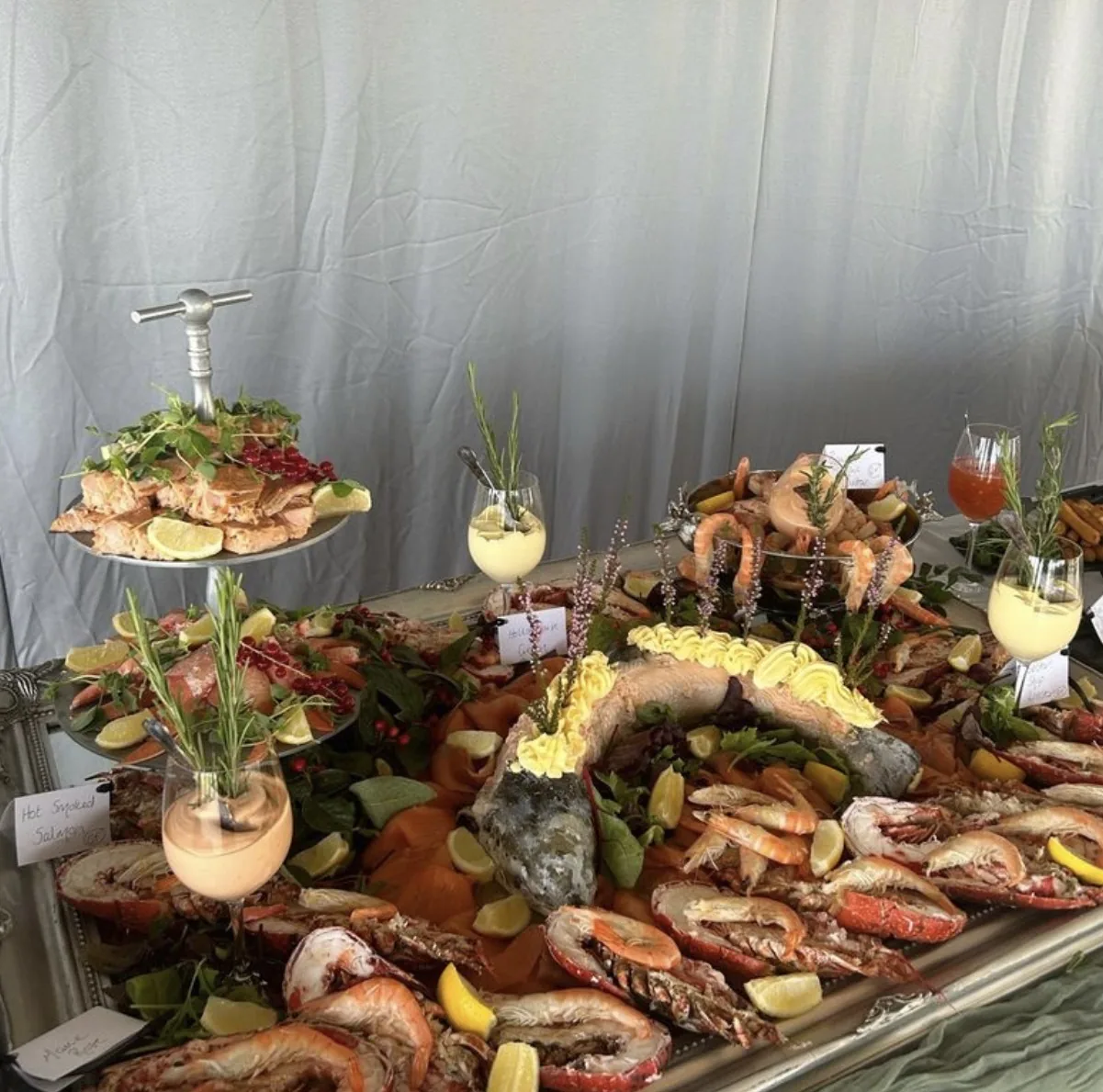 Country Flavours catering team serving at outdoor event in Aberdeenshire Scotland